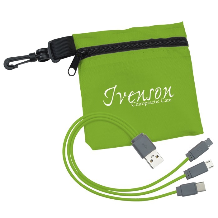 Custom Ripstop Pouch with 3-in-1 Charging Cable