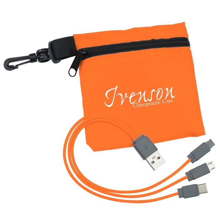Custom Ripstop Pouch with 3-in-1 Charging Cable