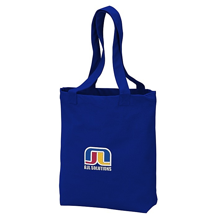 Custom Peached 12-oz Cotton Tote - Embroidered