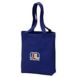 Custom Peached 12-oz Cotton Tote - Embroidered