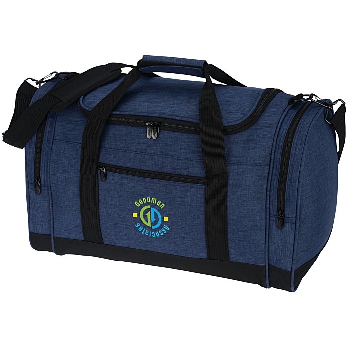 Custom 4imprint Heathered Leisure Duffel - Embroidered