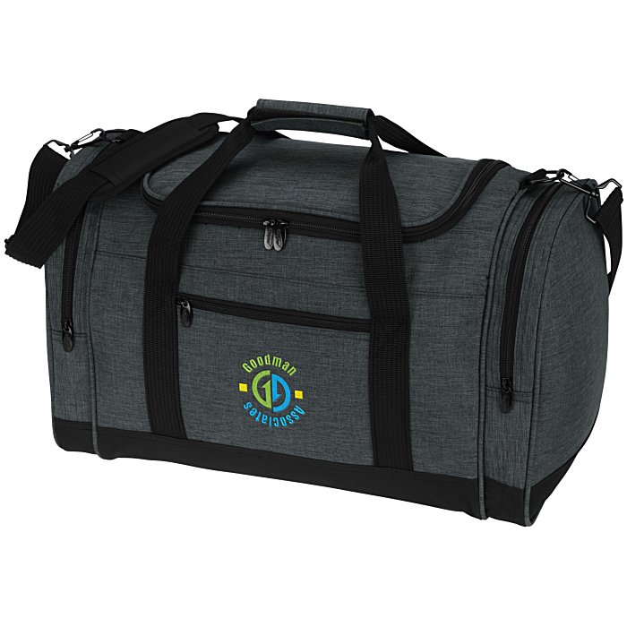 Custom 4imprint Heathered Leisure Duffel - Embroidered