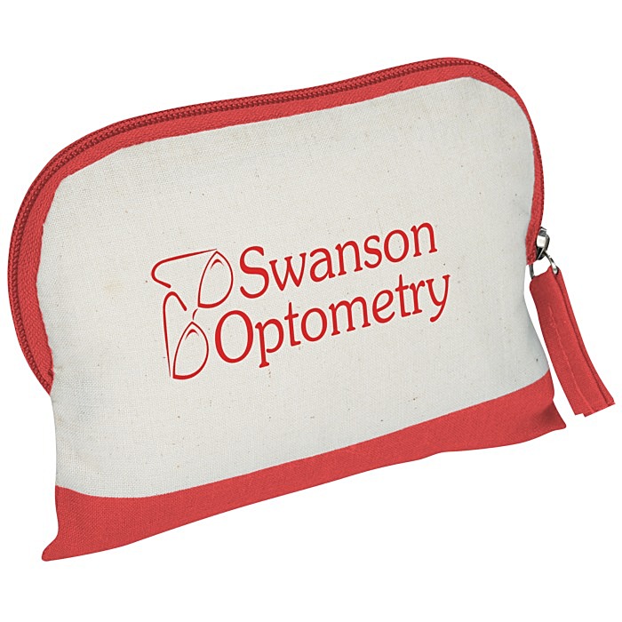 Custom Colour Accent Cotton Sheeting Zippered Pouch