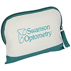 Custom Colour Accent Cotton Sheeting Zippered Pouch