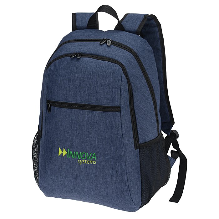 Custom 4imprint Heathered 15-inch Laptop Backpack - Embroidered