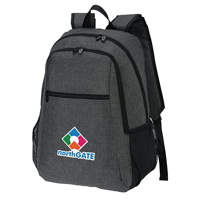 Custom 4imprint Heathered 15-inch Laptop Backpack - Full Colour