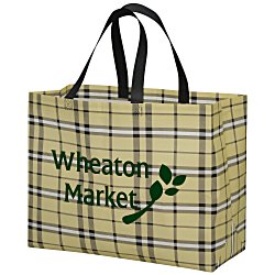 Custom Laminated Non-Woven Plaid Tote