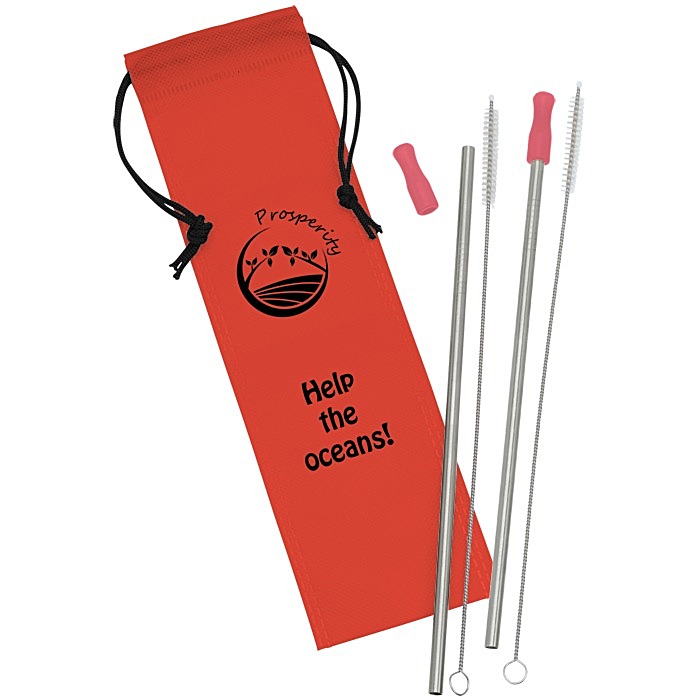 Custom Stainless Steel Straw Set - 2 Pack