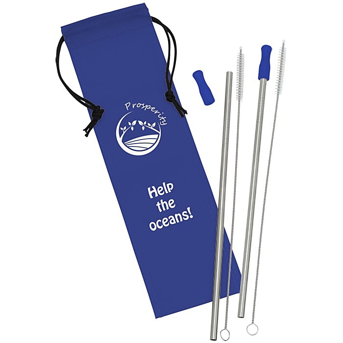 Custom Stainless Steel Straw Set - 2 Pack