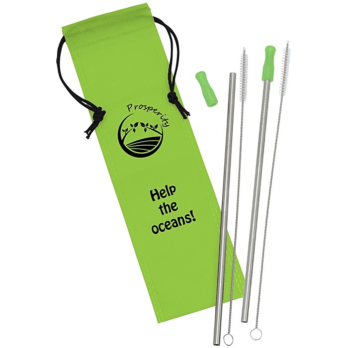 Custom Stainless Steel Straw Set - 2 Pack
