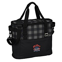 Custom Buffalo Plaid Cooler Bag - Embroidered