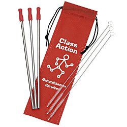 Custom Stainless Steel Straw Set - 3-pack