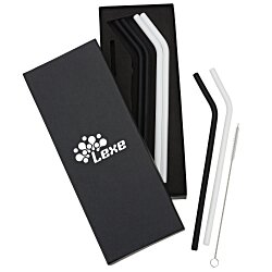 Custom Silicone Straw Set - 6 Pack