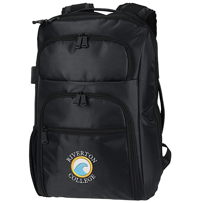 Custom RFID Laptop Backpack - Embroidered