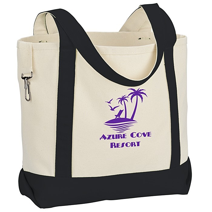 Custom Two-Tone Accent Gusseted Tote Bag