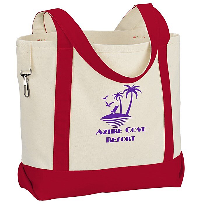 Custom Two-Tone Accent Gusseted Tote Bag