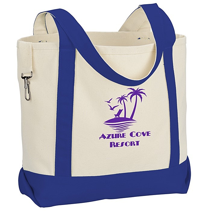 Custom Two-Tone Accent Gusseted Tote Bag