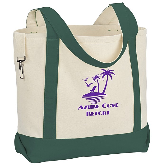 Custom Two-Tone Accent Gusseted Tote Bag