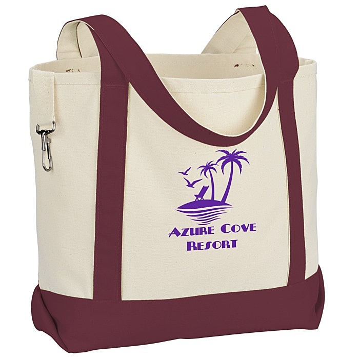 Custom Two-Tone Accent Gusseted Tote Bag