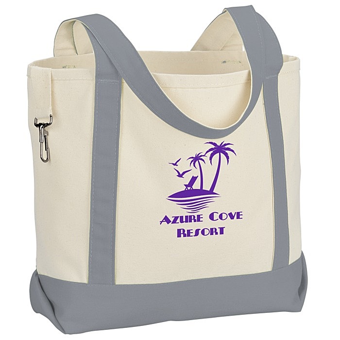 Custom Two-Tone Accent Gusseted Tote Bag