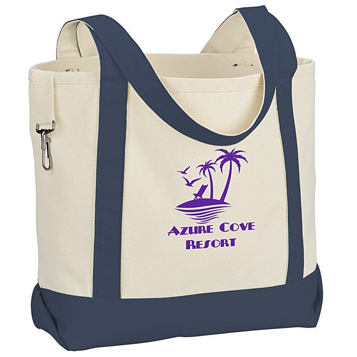 Custom Two-Tone Accent Gusseted Tote Bag
