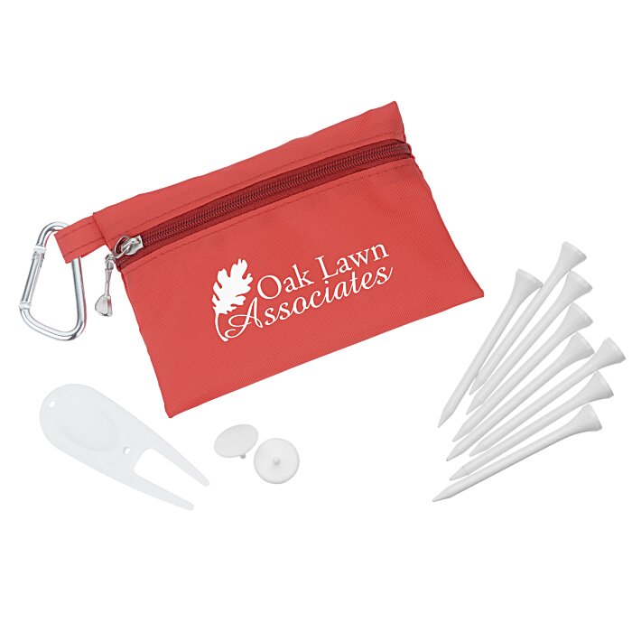 Custom Zipper Pack Golf Tee Kit