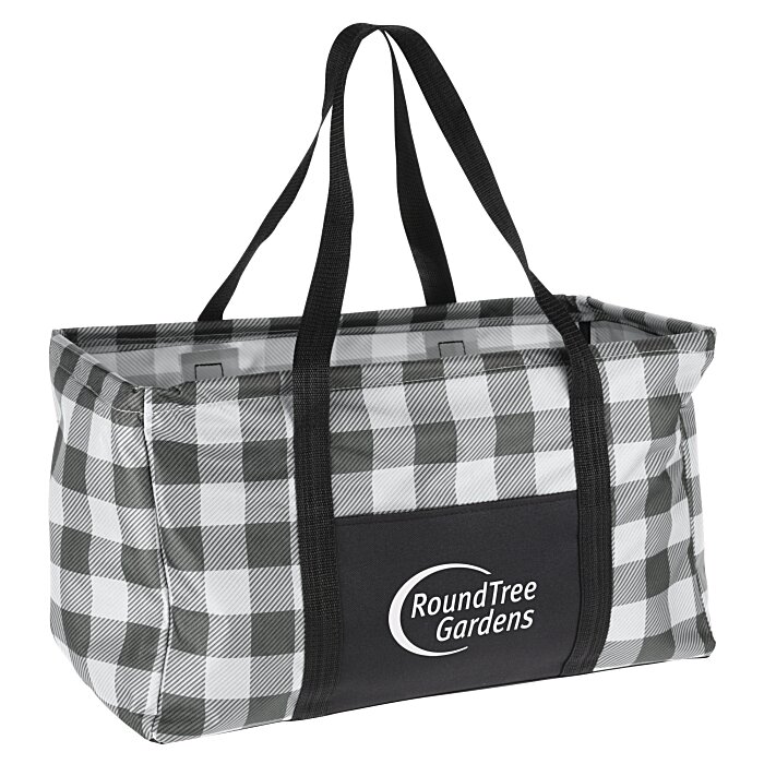 Custom Buffalo Plaid Utility Tote