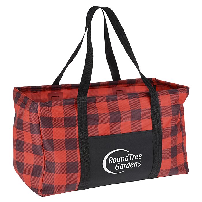 Custom Buffalo Plaid Utility Tote
