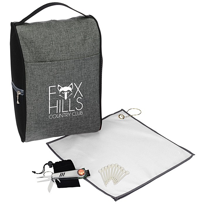 Custom Heathered Shoe Bag Golf Kit
