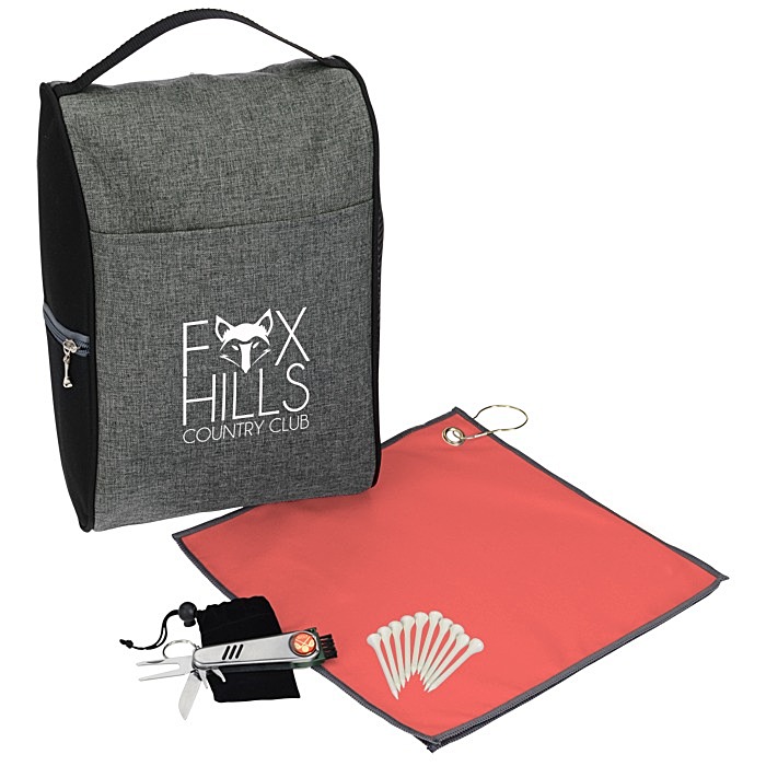Custom Heathered Shoe Bag Golf Kit