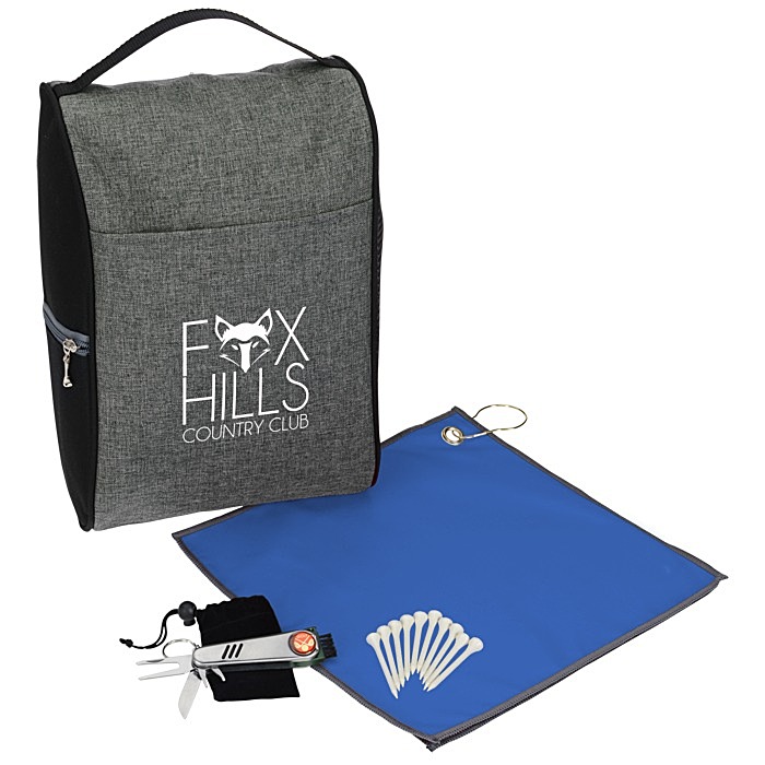 Custom Heathered Shoe Bag Golf Kit