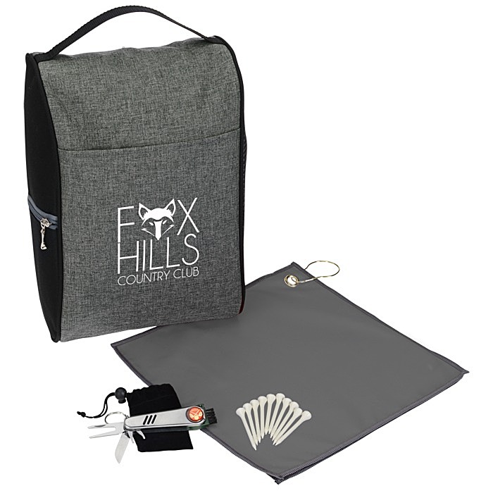 Custom Heathered Shoe Bag Golf Kit