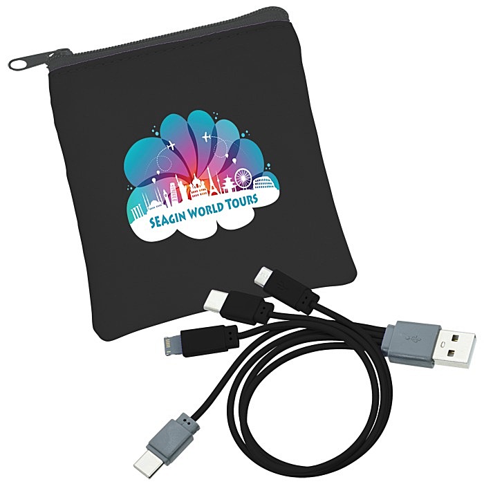 Custom Vibrant USB-C Charging Cable Pouch