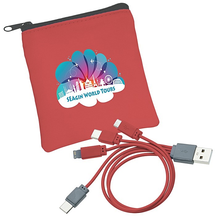 Custom Vibrant USB-C Charging Cable Pouch