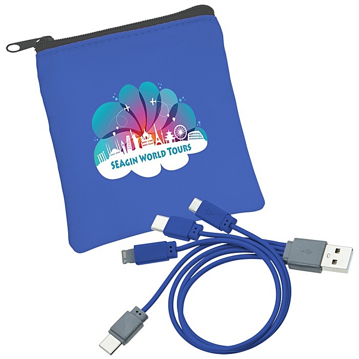 Custom Vibrant USB-C Charging Cable Pouch