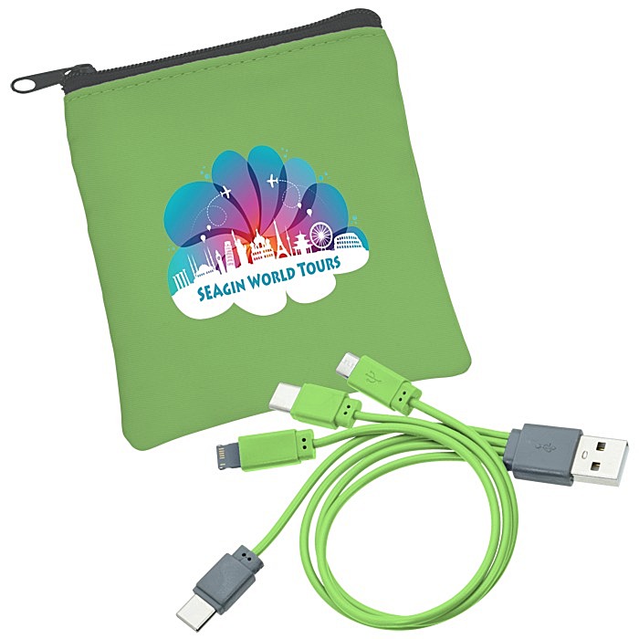 Custom Vibrant USB-C Charging Cable Pouch