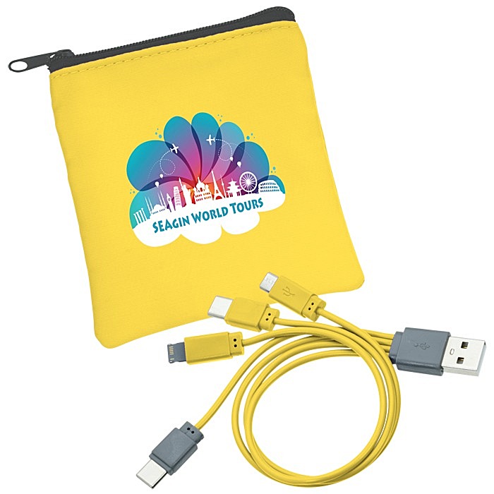 Custom Vibrant USB-C Charging Cable Pouch
