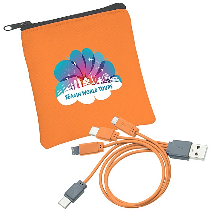 Custom Vibrant USB-C Charging Cable Pouch