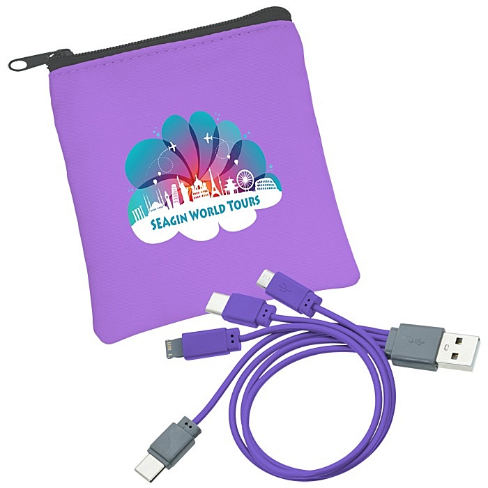 Custom Vibrant USB-C Charging Cable Pouch