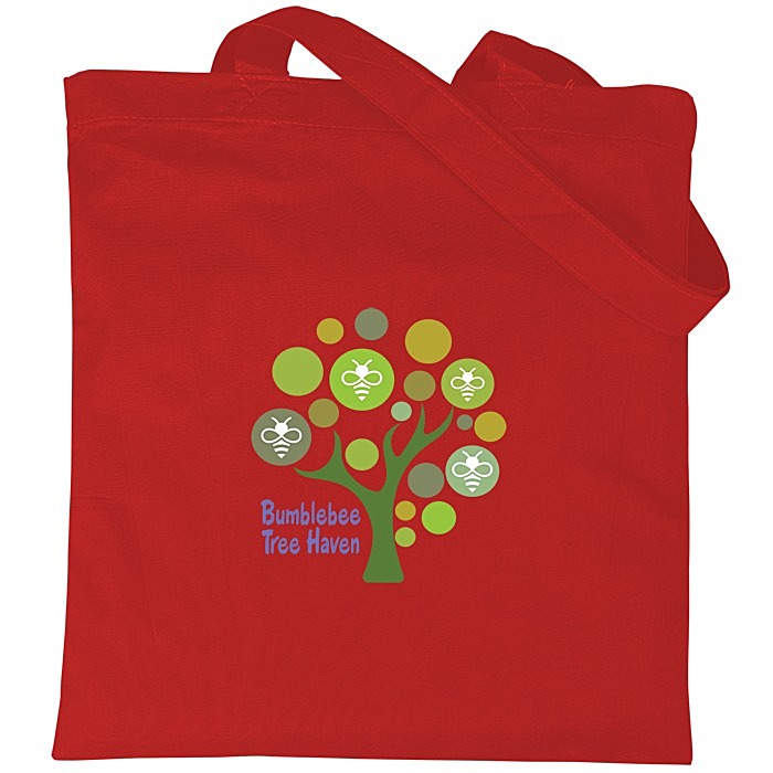 Custom Cotton Sheeting Tote - 15 inches x 15 inches - Full Colour