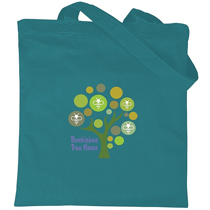 Custom Cotton Sheeting Tote - 15 inches x 15 inches - Full Colour