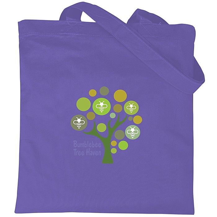 Custom Cotton Sheeting Tote - 15 inches x 15 inches - Full Colour