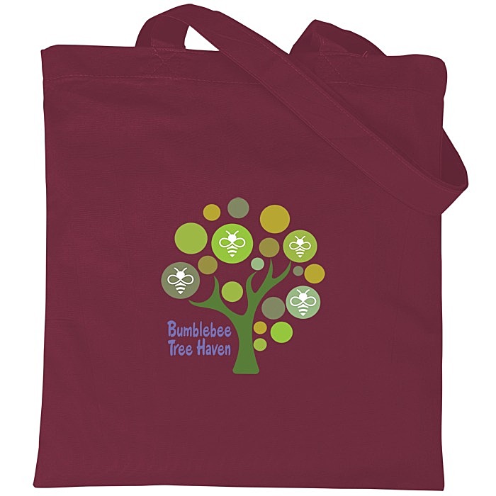 Custom Cotton Sheeting Tote - 15 inches x 15 inches - Full Colour
