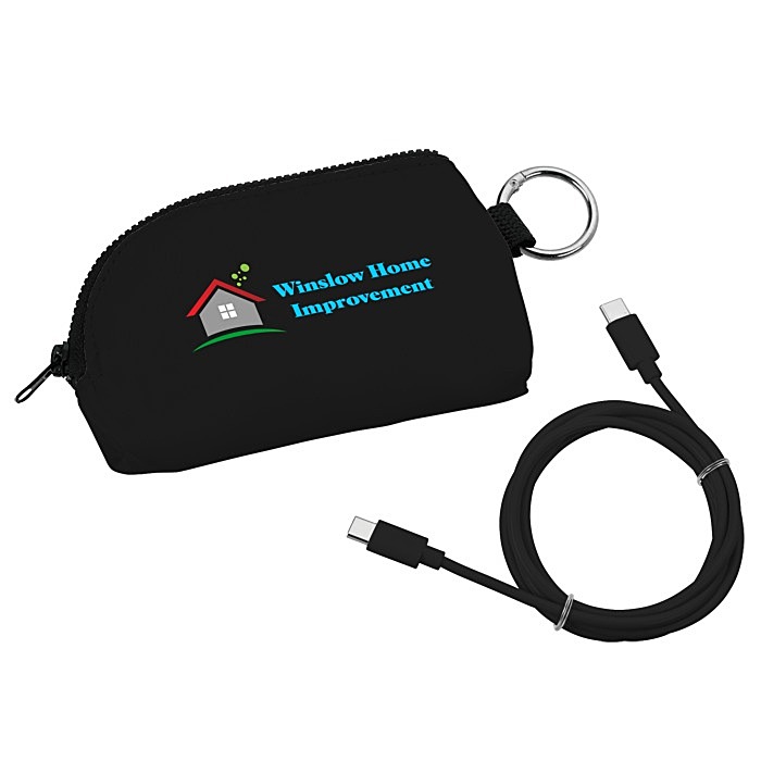 Custom Solstice Zip Around USB-C Cable Pouch