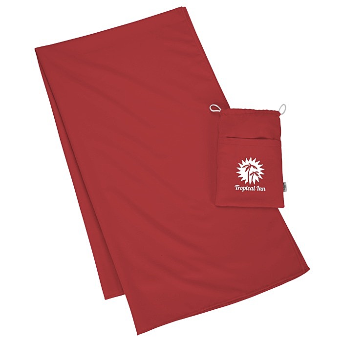 Custom Travel Beach Towel with Pouch