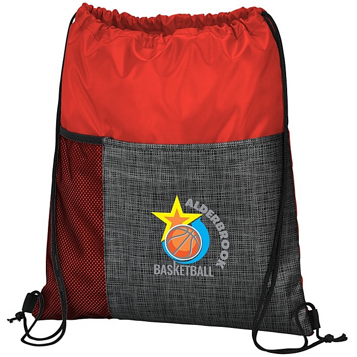 Custom Etched Pocket Drawstring Sportpack - Full Colour