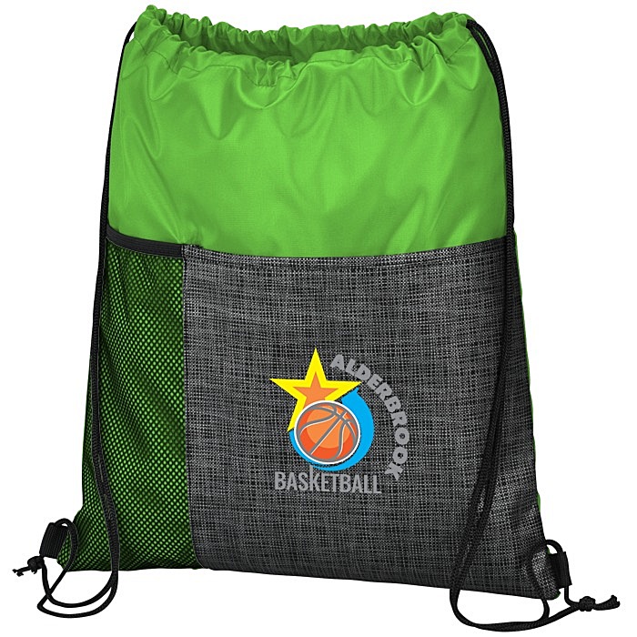 Custom Etched Pocket Drawstring Sportpack - Full Colour