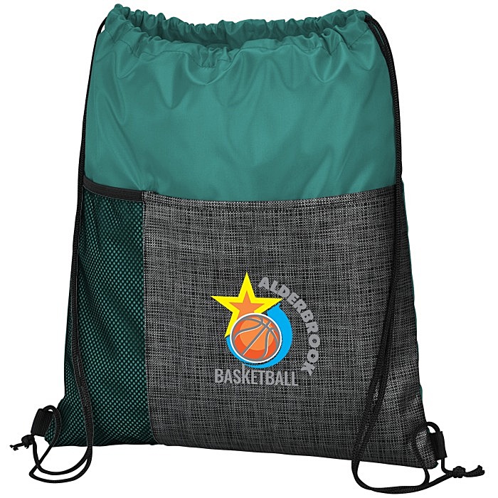 Custom Etched Pocket Drawstring Sportpack - Full Colour
