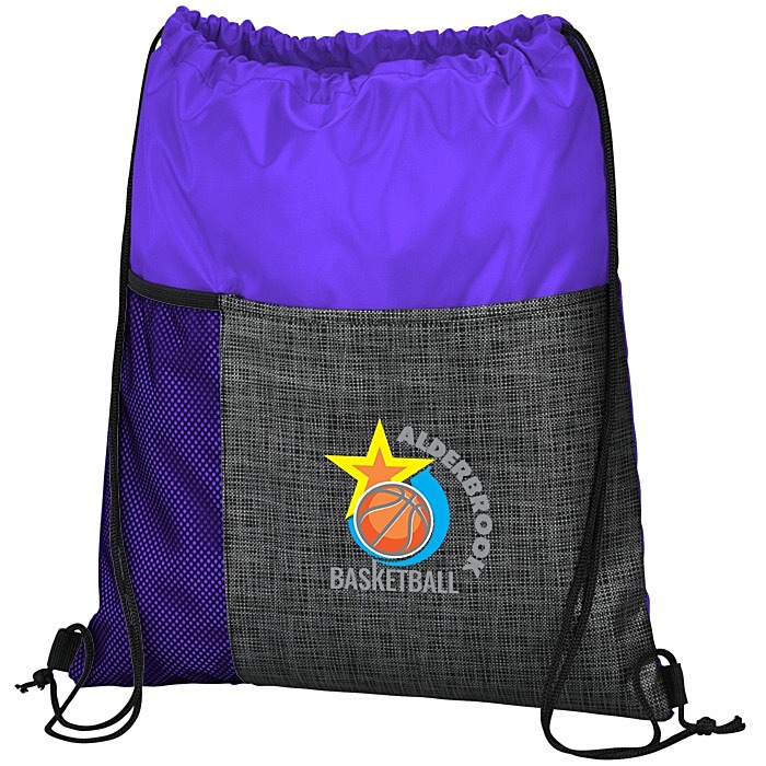 Custom Etched Pocket Drawstring Sportpack - Full Colour