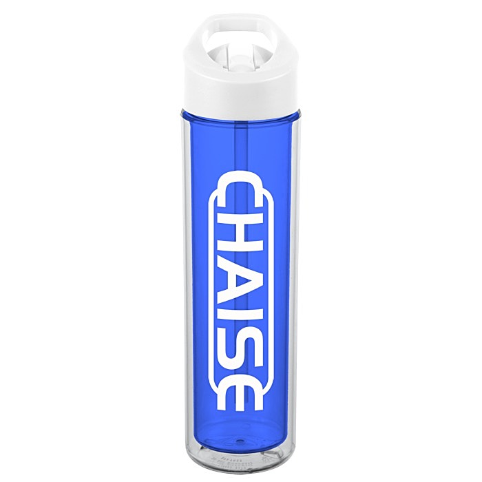 Custom Chiller Insulated Bottle with Flip Straw Lid - 16 oz